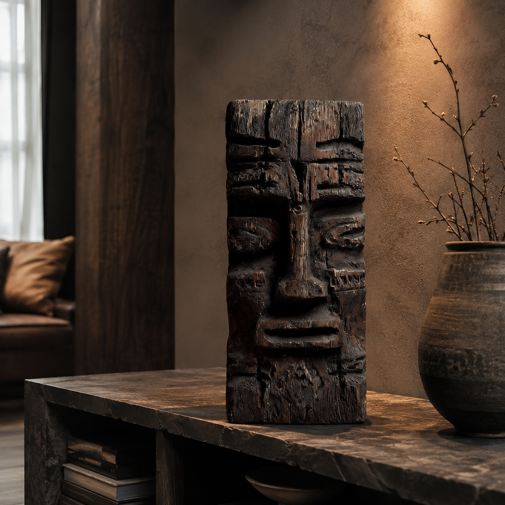 ARBYNART Ancient Totem Face Sculpture