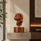 ARBYNART Carved Monkey Bust Sculpture