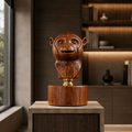 ARBYNART Carved Monkey Bust Sculpture