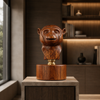 ARBYNART Carved Monkey Bust Sculpture