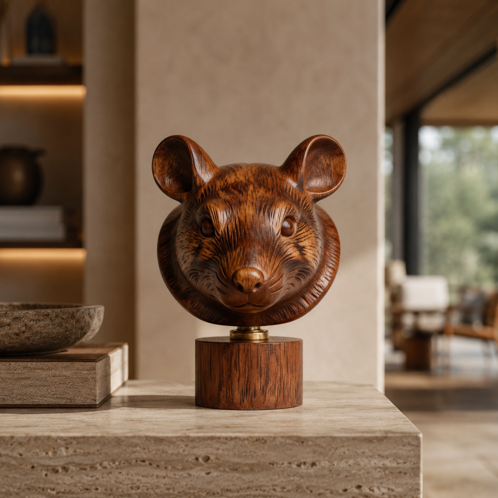 ARBYNART Carved Rat Bust