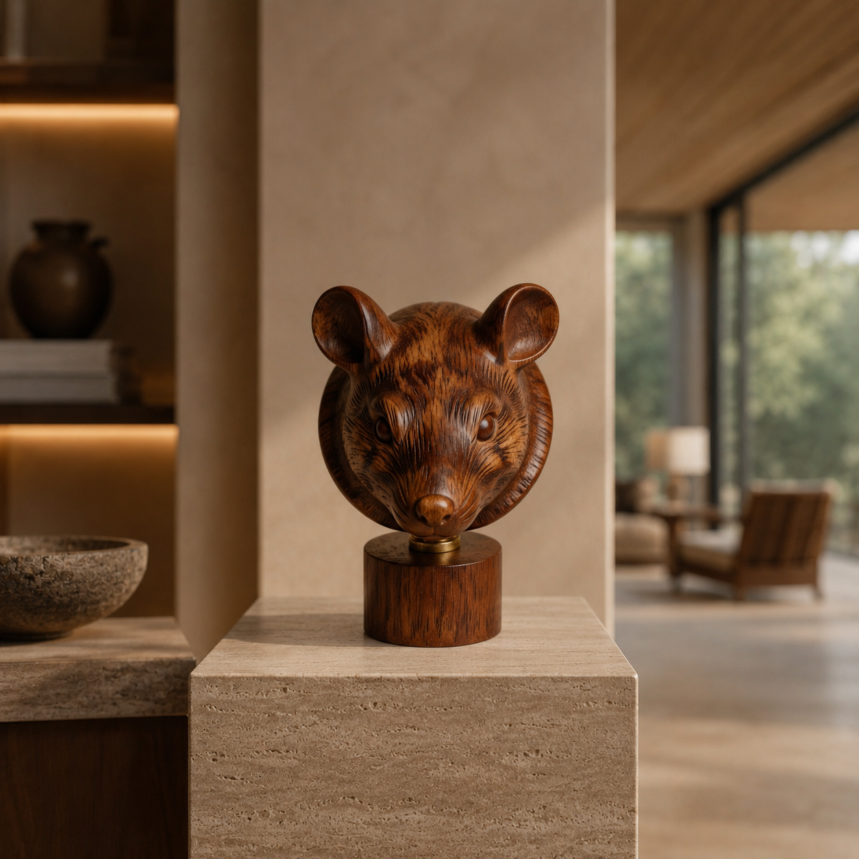 ARBYNART Carved Rat Bust