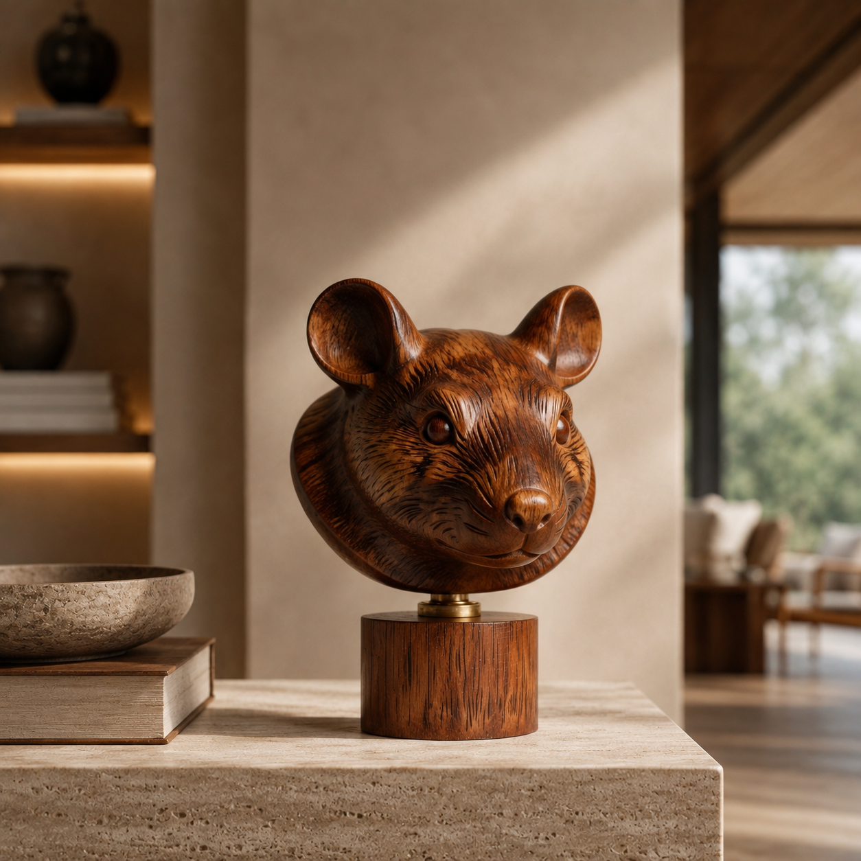 ARBYNART Carved Rat Bust