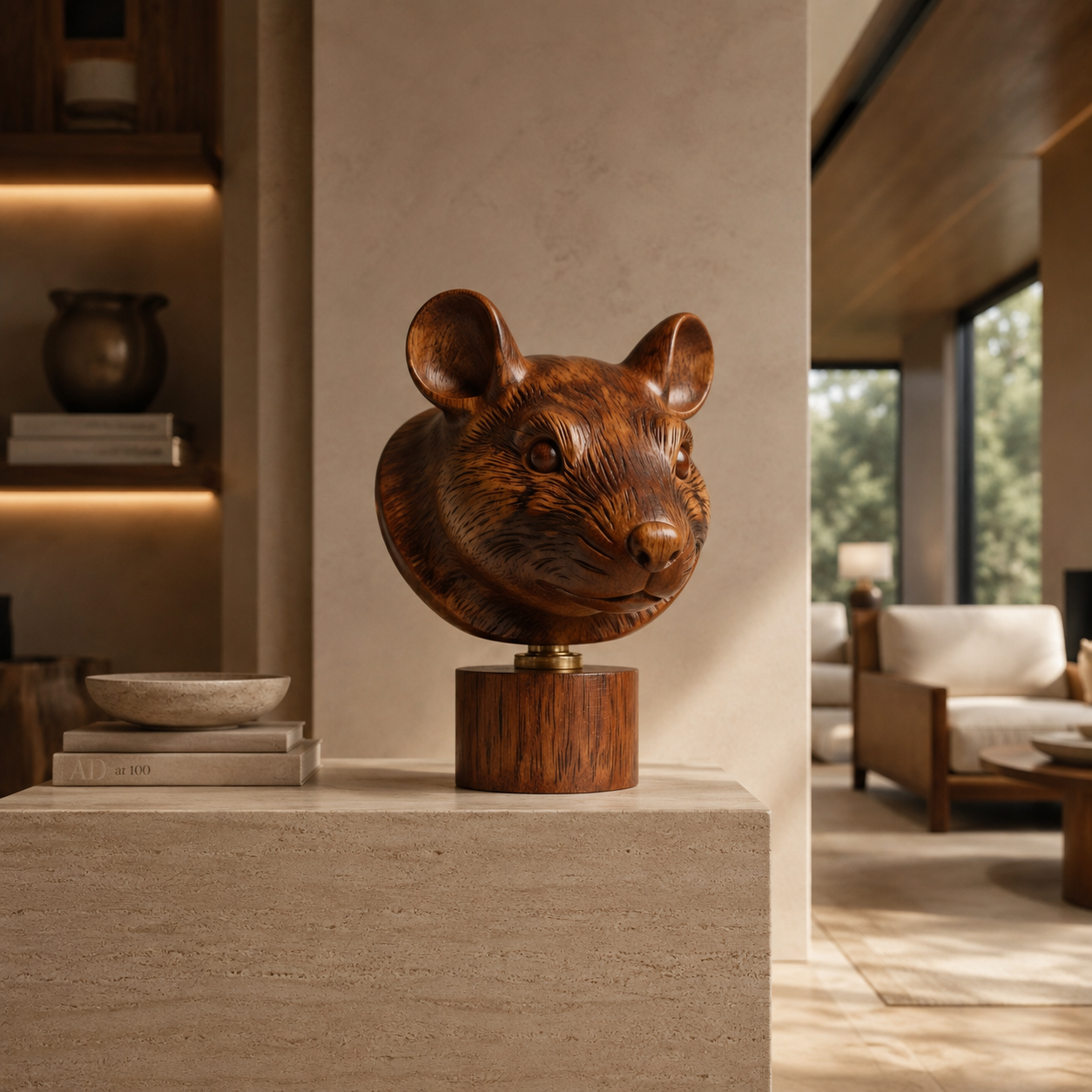 ARBYNART Carved Rat Bust
