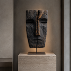 ARBYNART Charred Totem Face Sculpture