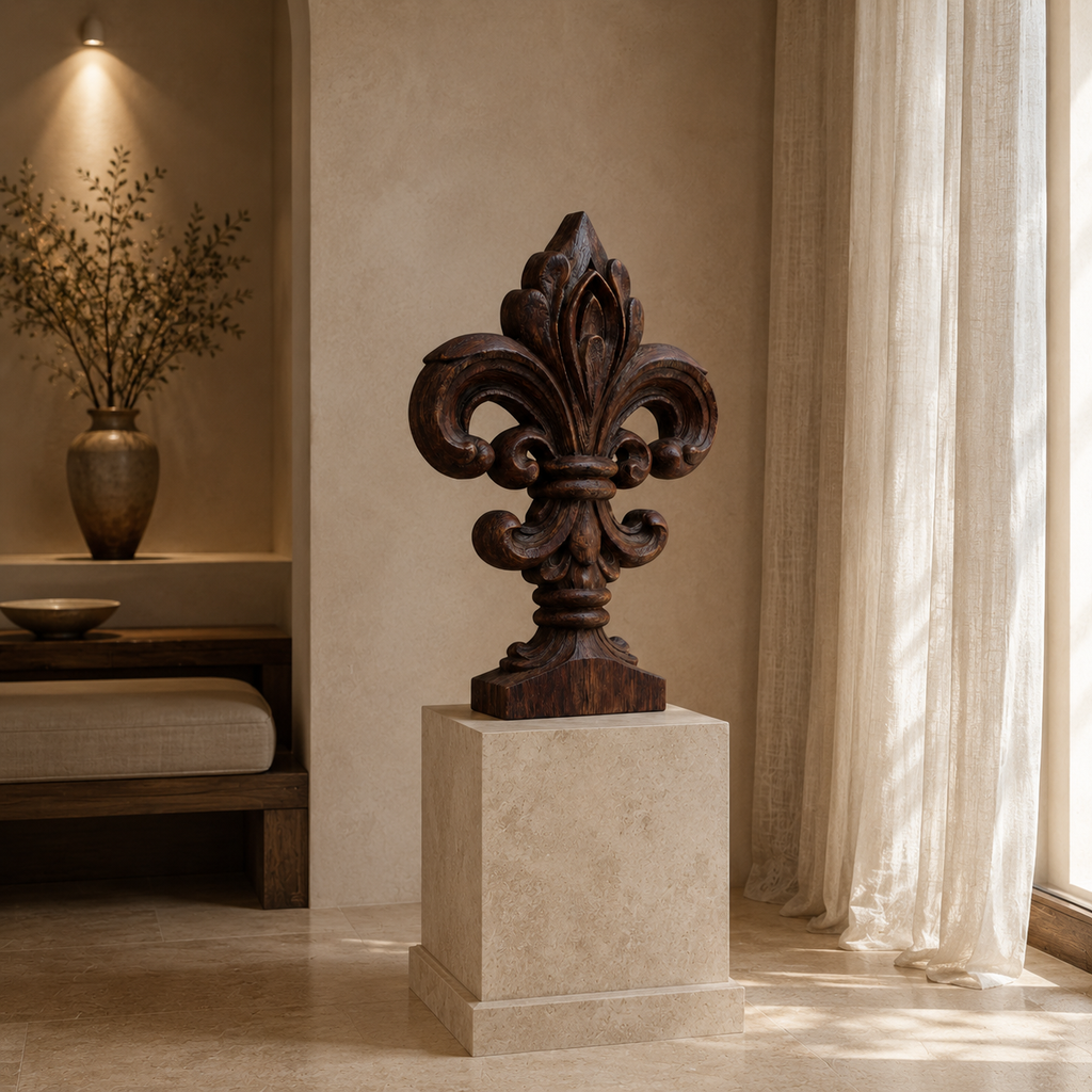 ARBYNART Fleur-de-Lis Wood Sculpture