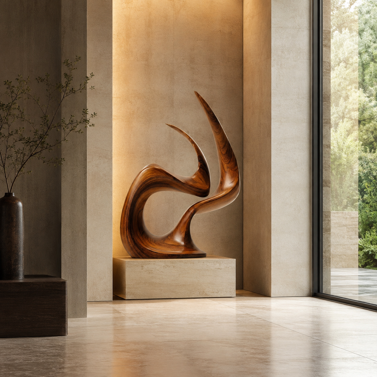 ARBYNART Flowing Antler Wood Sculpture