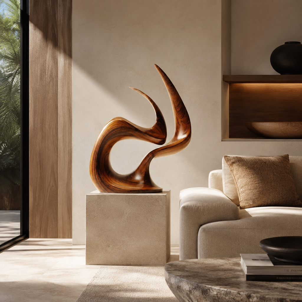 ARBYNART Flowing Antler Wood Sculpture