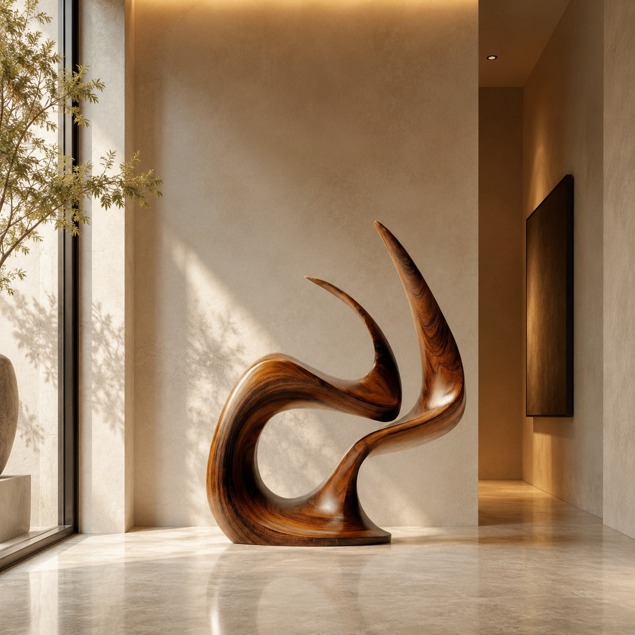 ARBYNART Flowing Antler Wood Sculpture