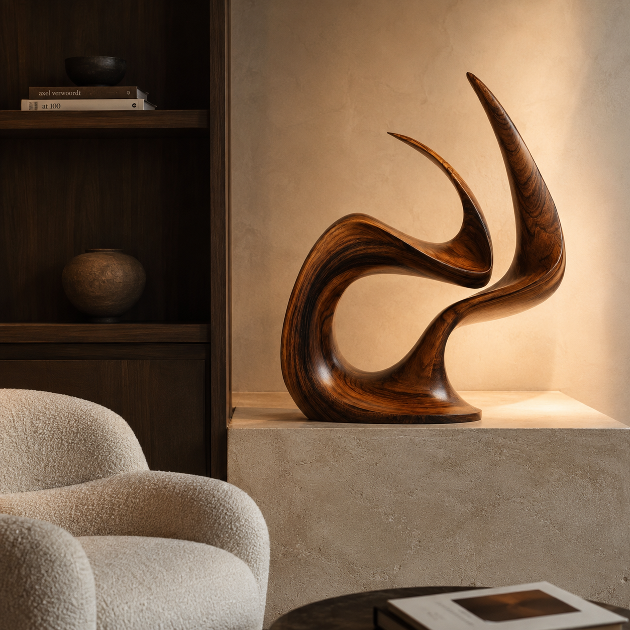 ARBYNART Flowing Antler Wood Sculpture