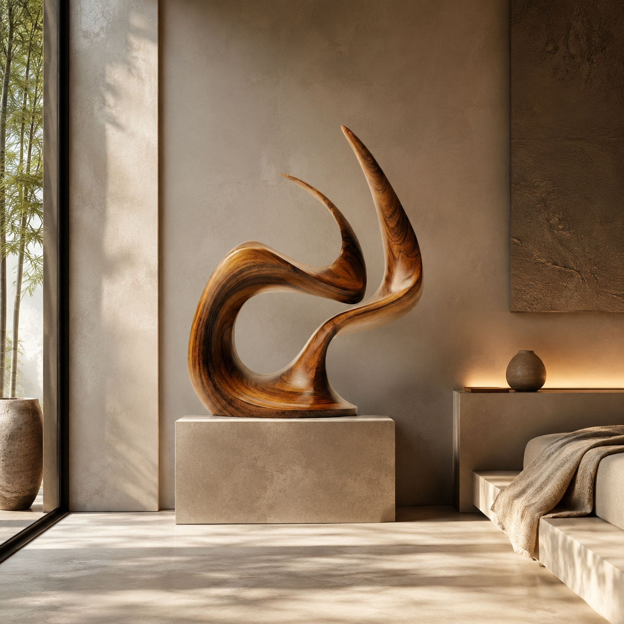 ARBYNART Flowing Antler Wood Sculpture