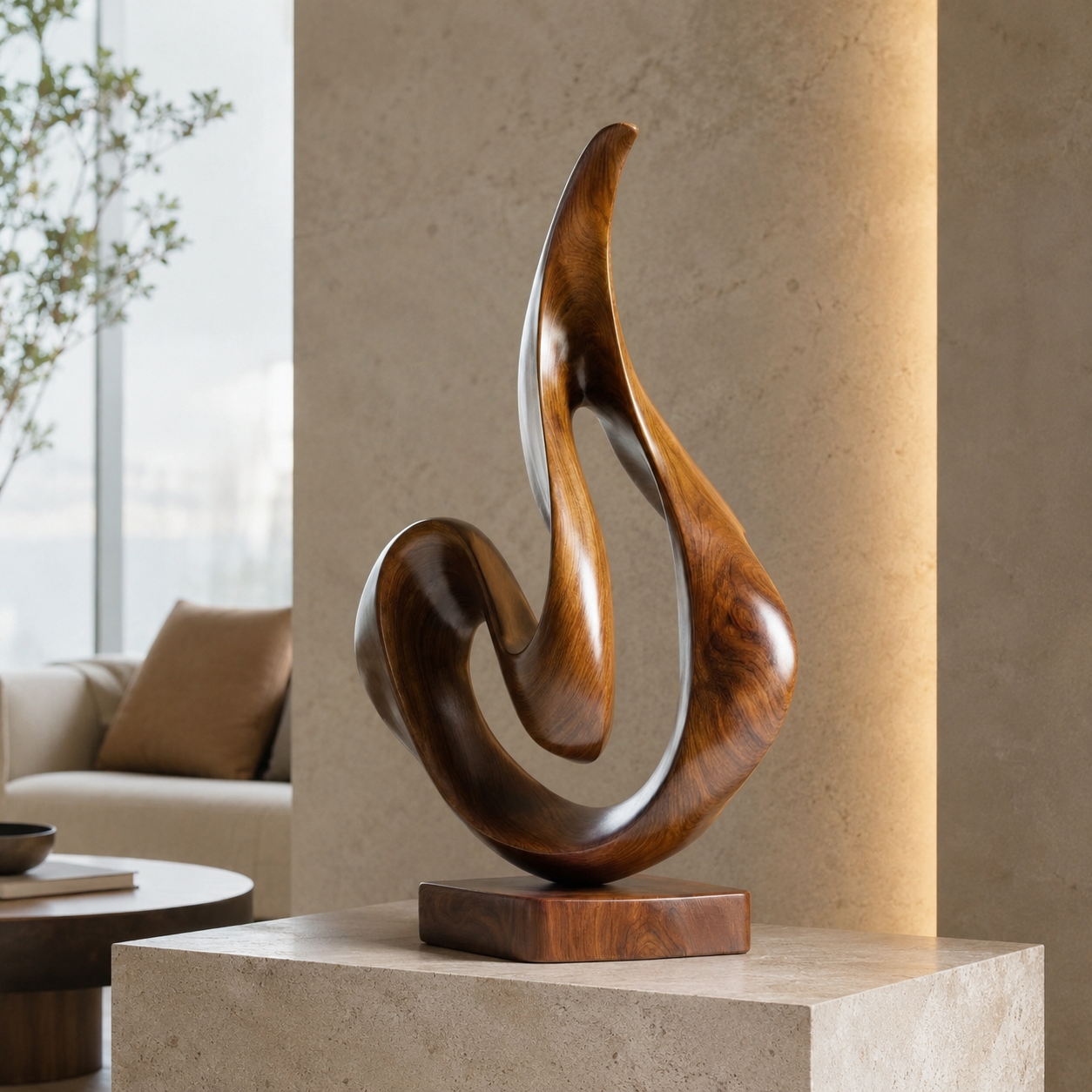 ARBYNART Flowing Flame Wood Sculpture