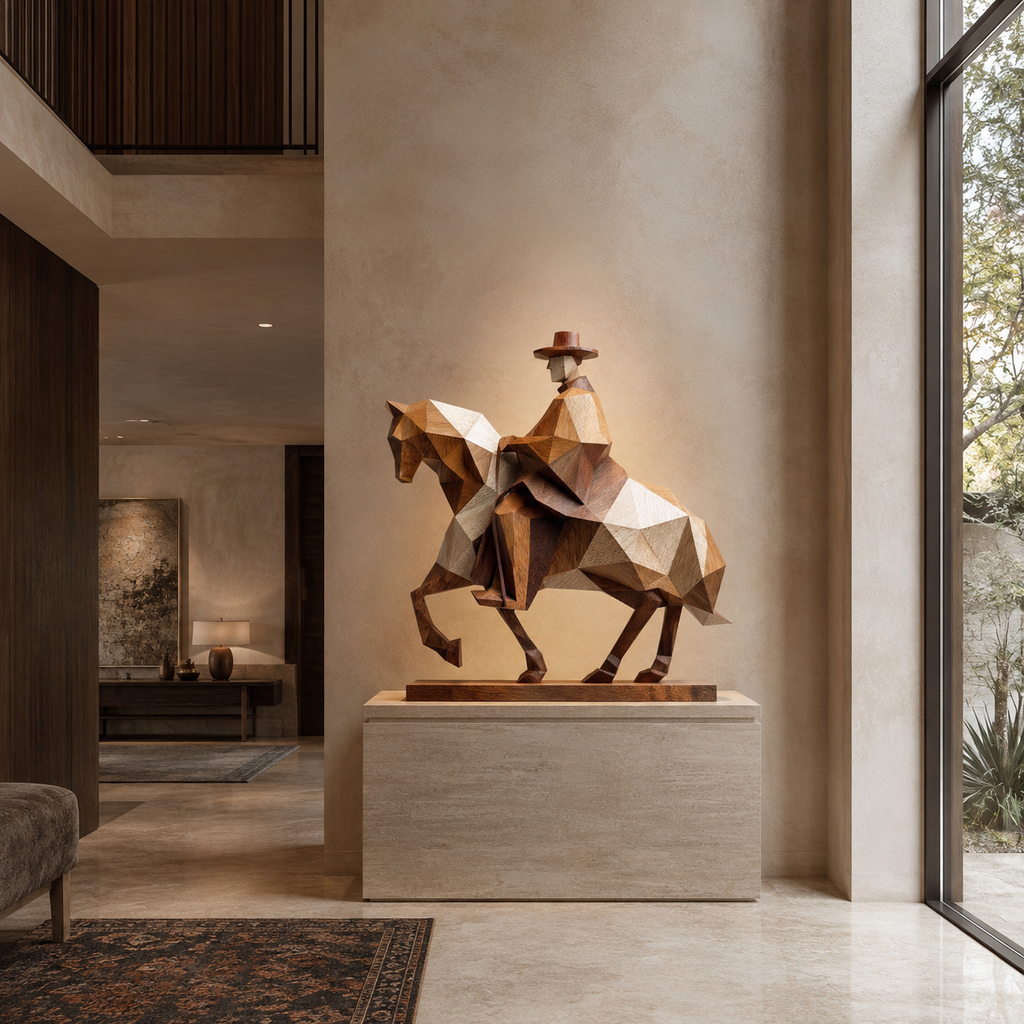 ARBYNART Geometric Cowboy Rider Sculpture