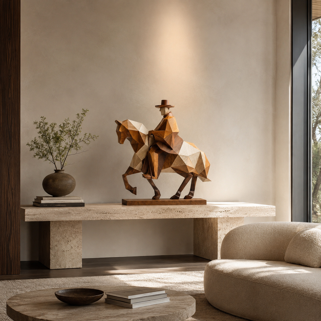 ARBYNART Geometric Cowboy Rider Sculpture