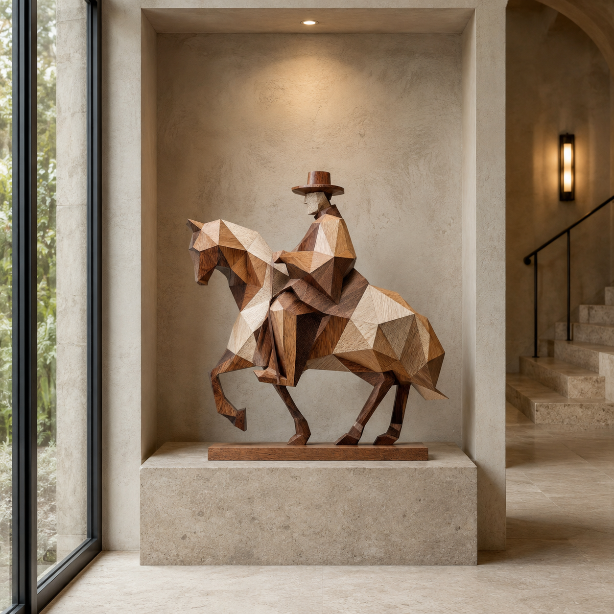 ARBYNART Geometric Cowboy Rider Sculpture