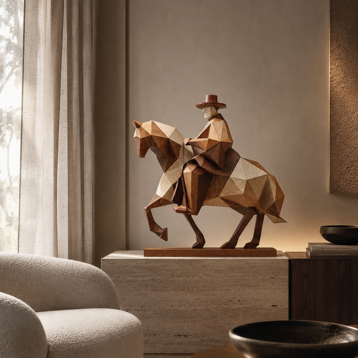 ARBYNART Geometric Cowboy Rider Sculpture