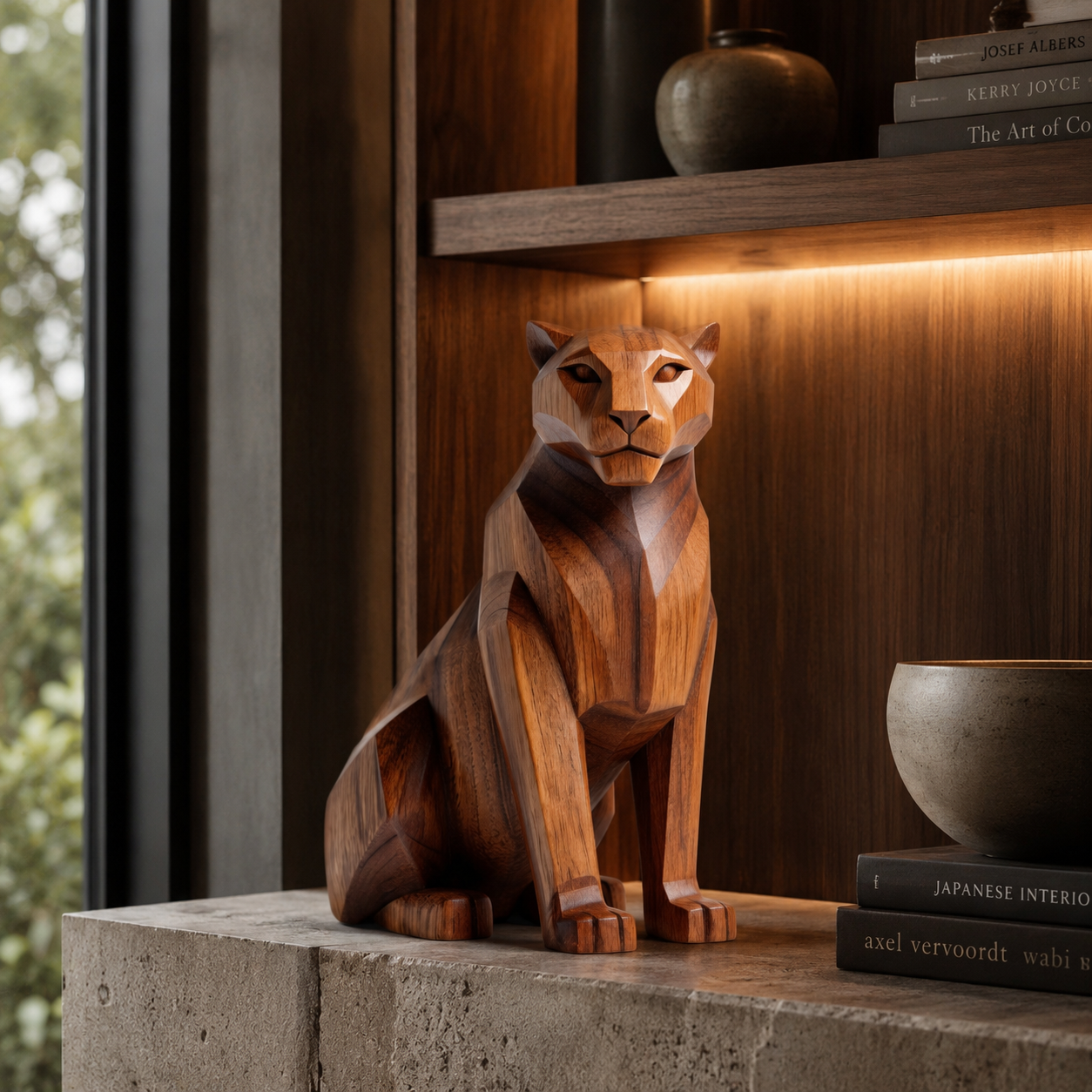 ARBYNART Geometric Mountain Lion Sculpture