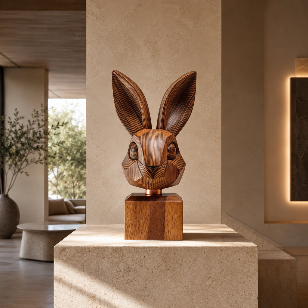 ARBYNART Geometric Rabbit Head Sculpture