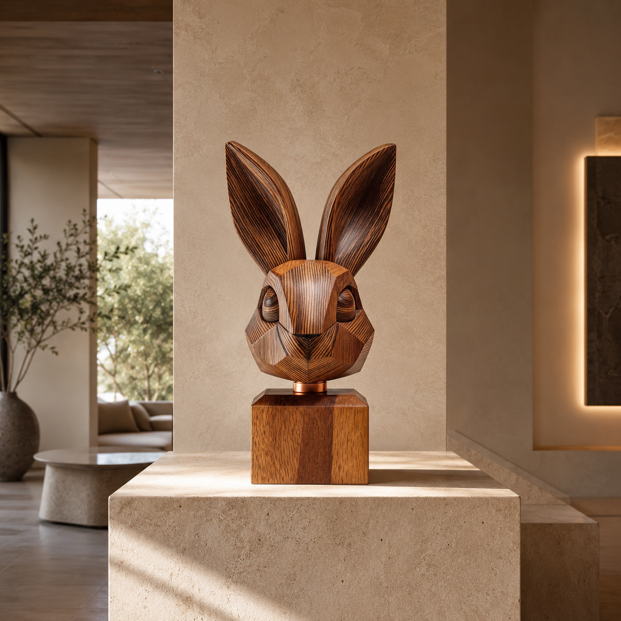 ARBYNART Geometric Rabbit Head Sculpture