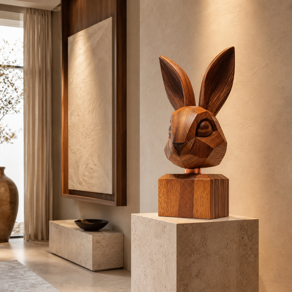 ARBYNART Geometric Rabbit Head Sculpture