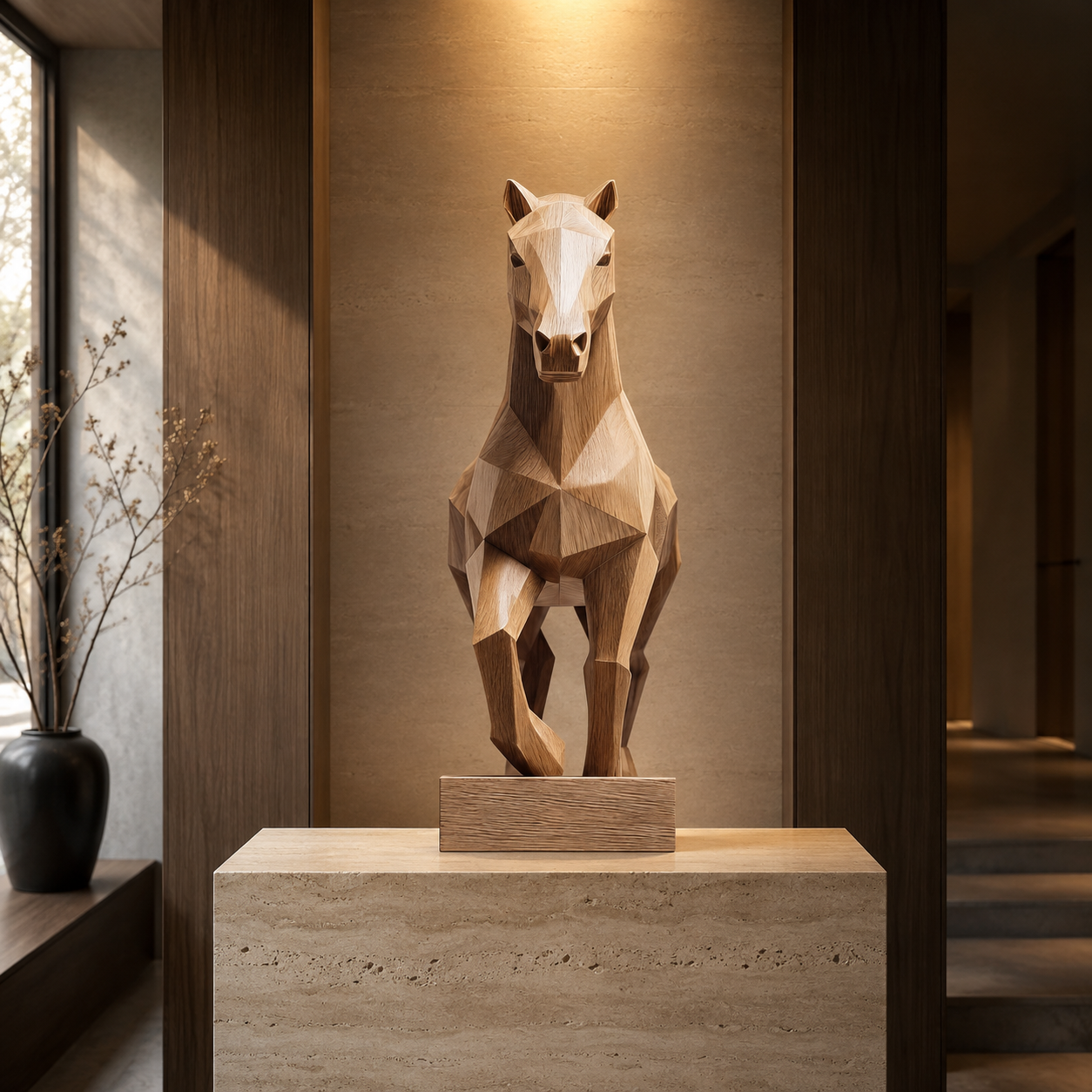 ARBYNART Geometric Running Horse Sculpture