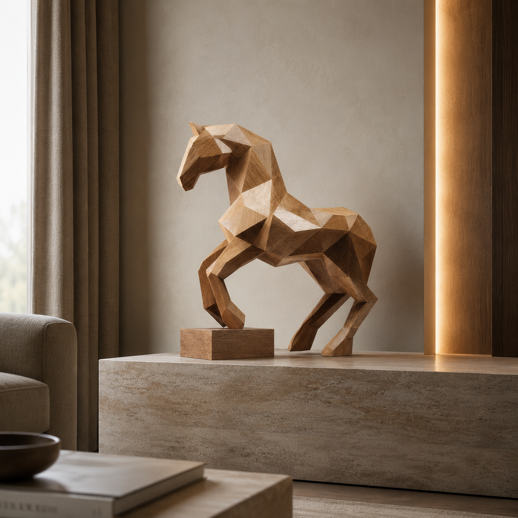 ARBYNART Geometric Running Horse Sculpture