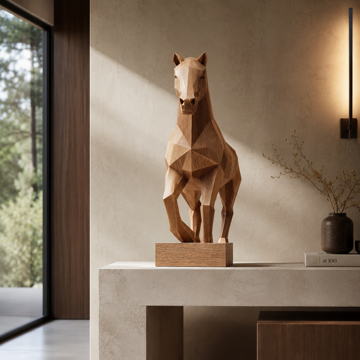 ARBYNART Geometric Running Horse Sculpture