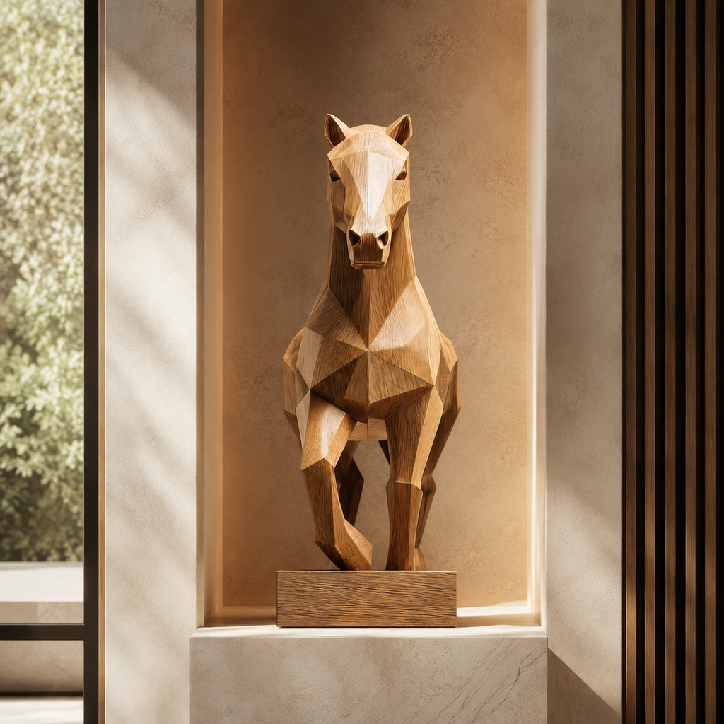 ARBYNART Geometric Running Horse Sculpture