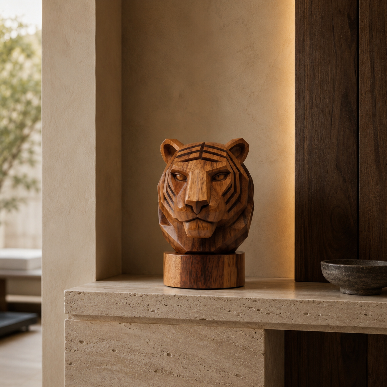 ARBYNART Geometric Tiger Head Sculpture