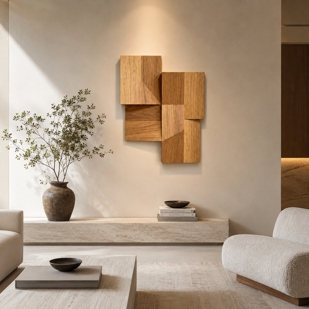 ARBYNART Geometric Wood Wall Relief