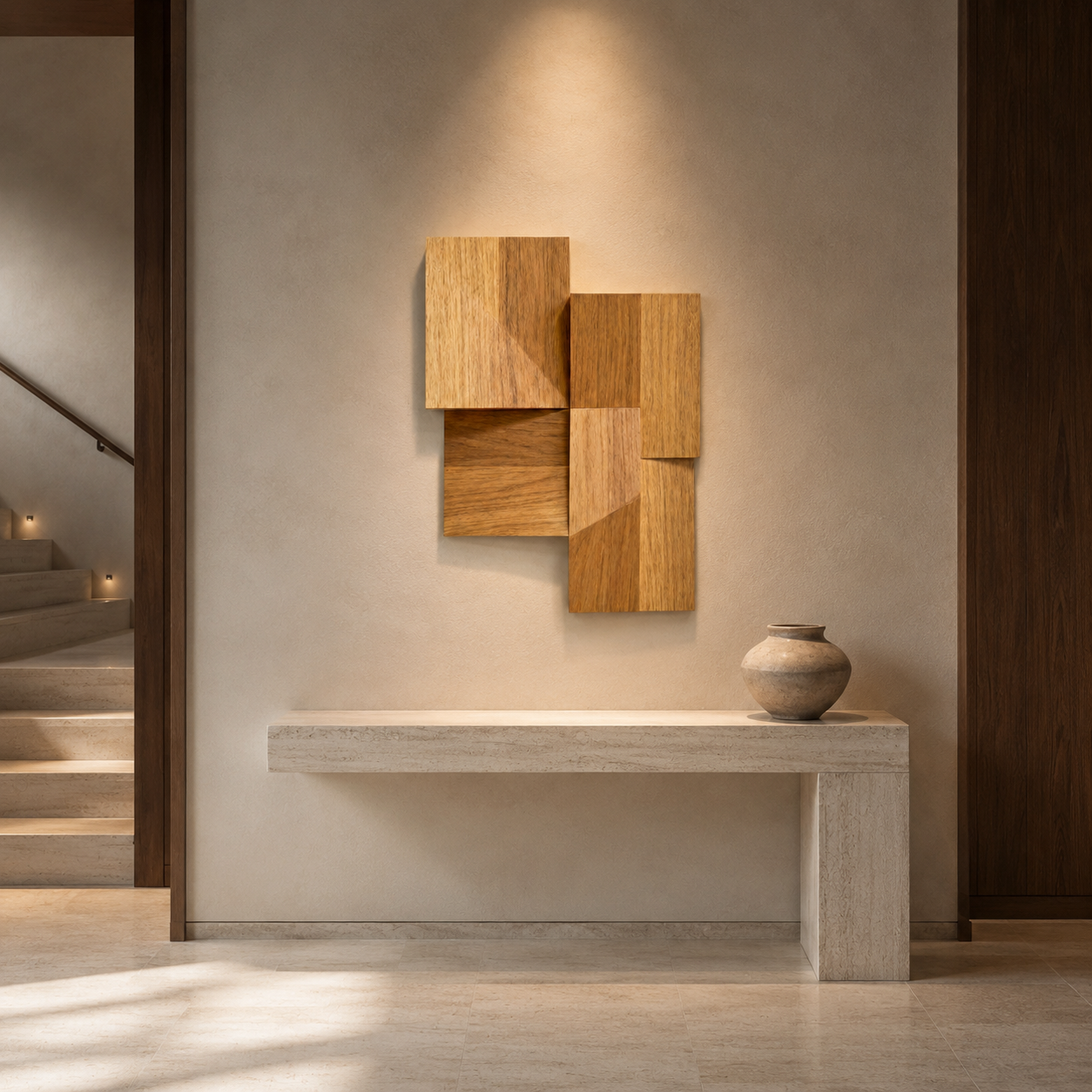ARBYNART Geometric Wood Wall Relief