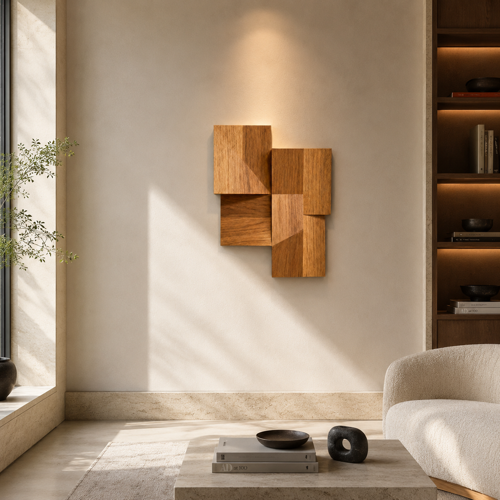 ARBYNART Geometric Wood Wall Relief