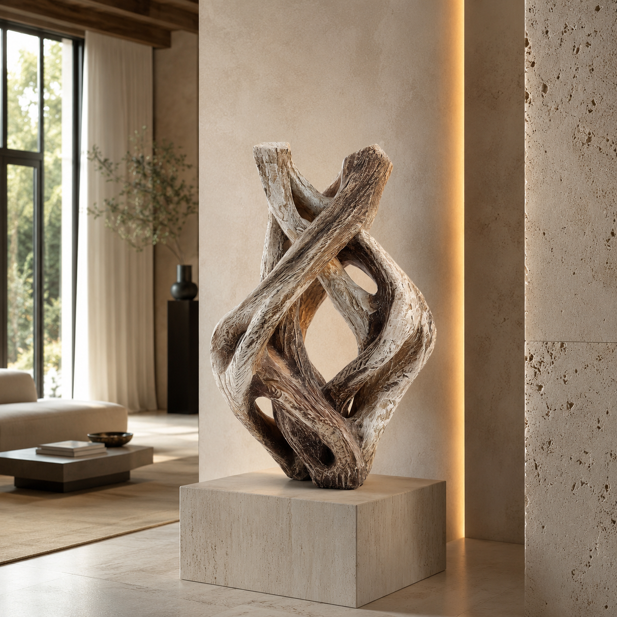 ARBYNART Interwoven Roots Wood Sculpture