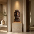 ARBYNART Moai Guardian Wood Sculpture