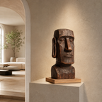 ARBYNART Moai Guardian Wood Sculpture
