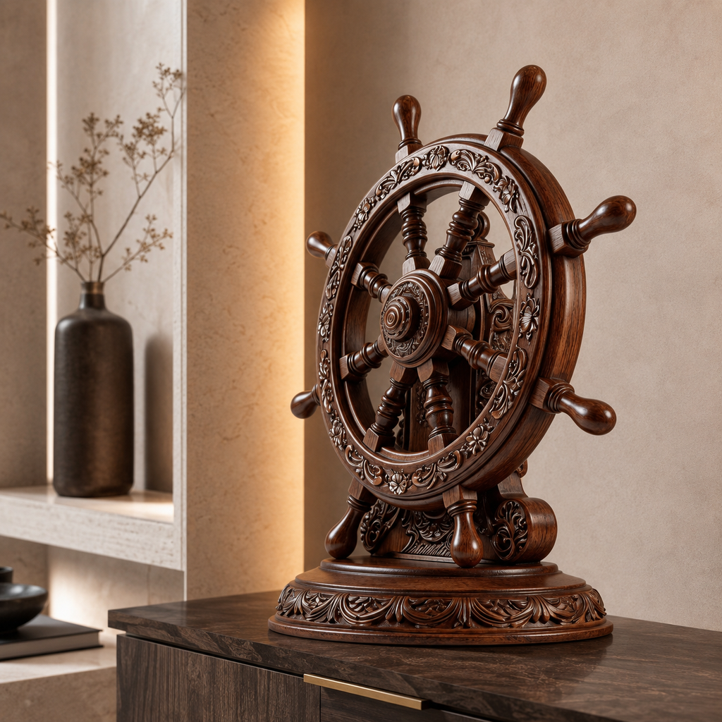 ARBYNART Nautical Helm Sculpture