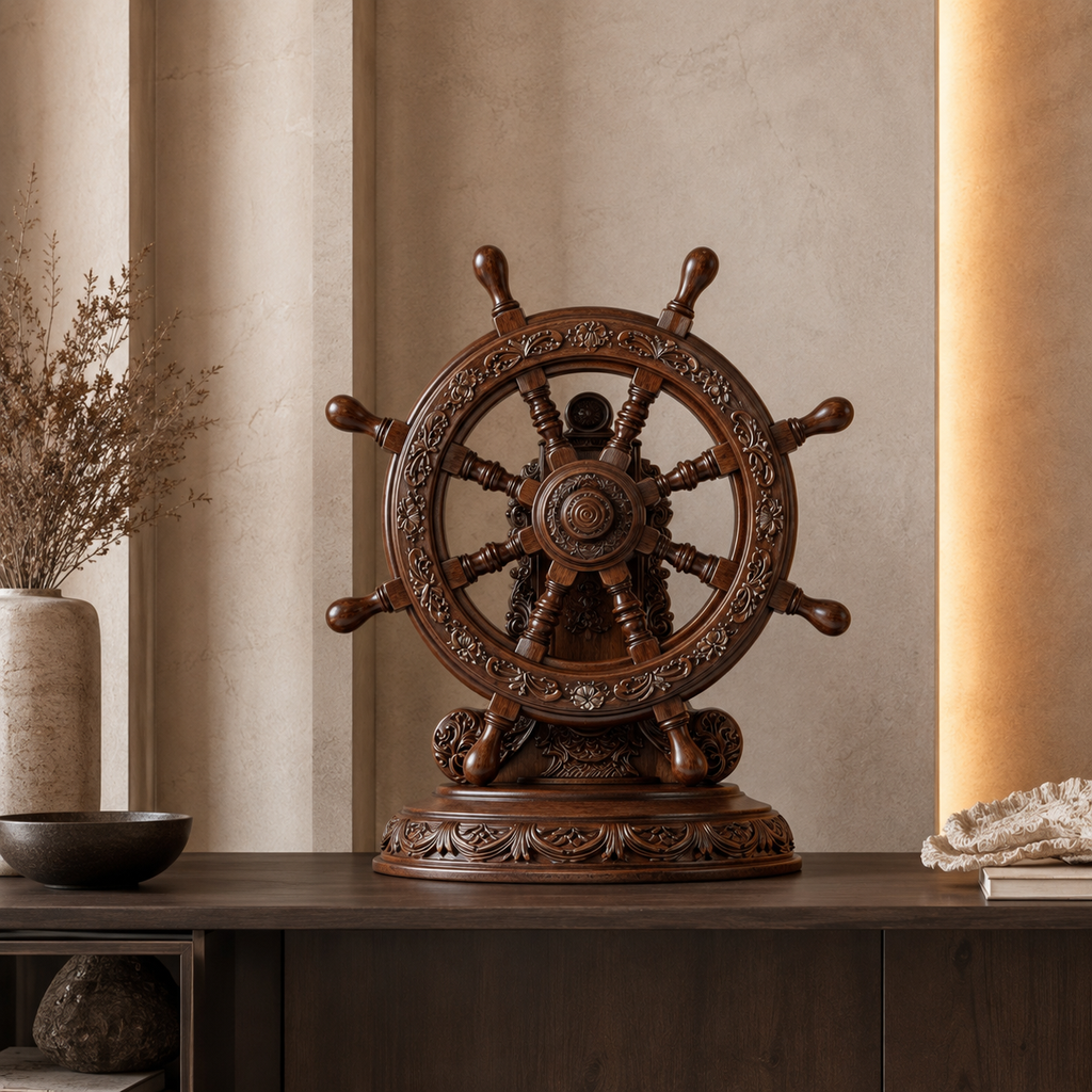 ARBYNART Nautical Helm Sculpture