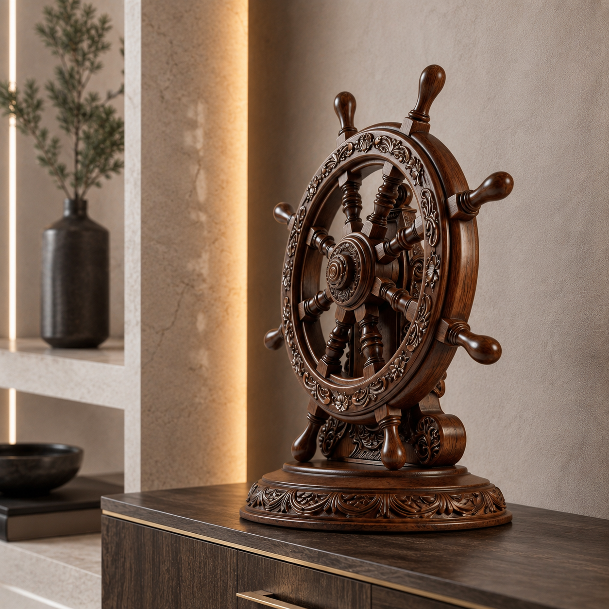 ARBYNART Nautical Helm Sculpture