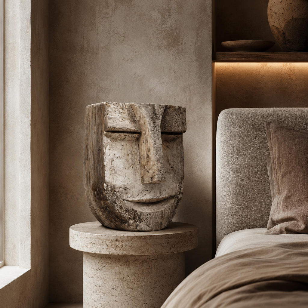 ARBYNART Rustic Serenity Face Sculpture