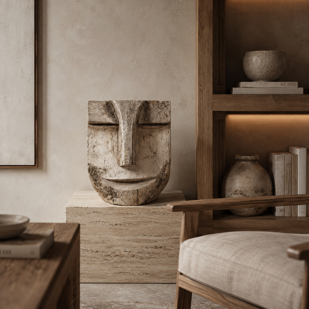 ARBYNART Rustic Serenity Face Sculpture