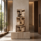 ARBYNART Stacked Totem Face Sculpture