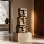 ARBYNART Stacked Totem Face Sculpture
