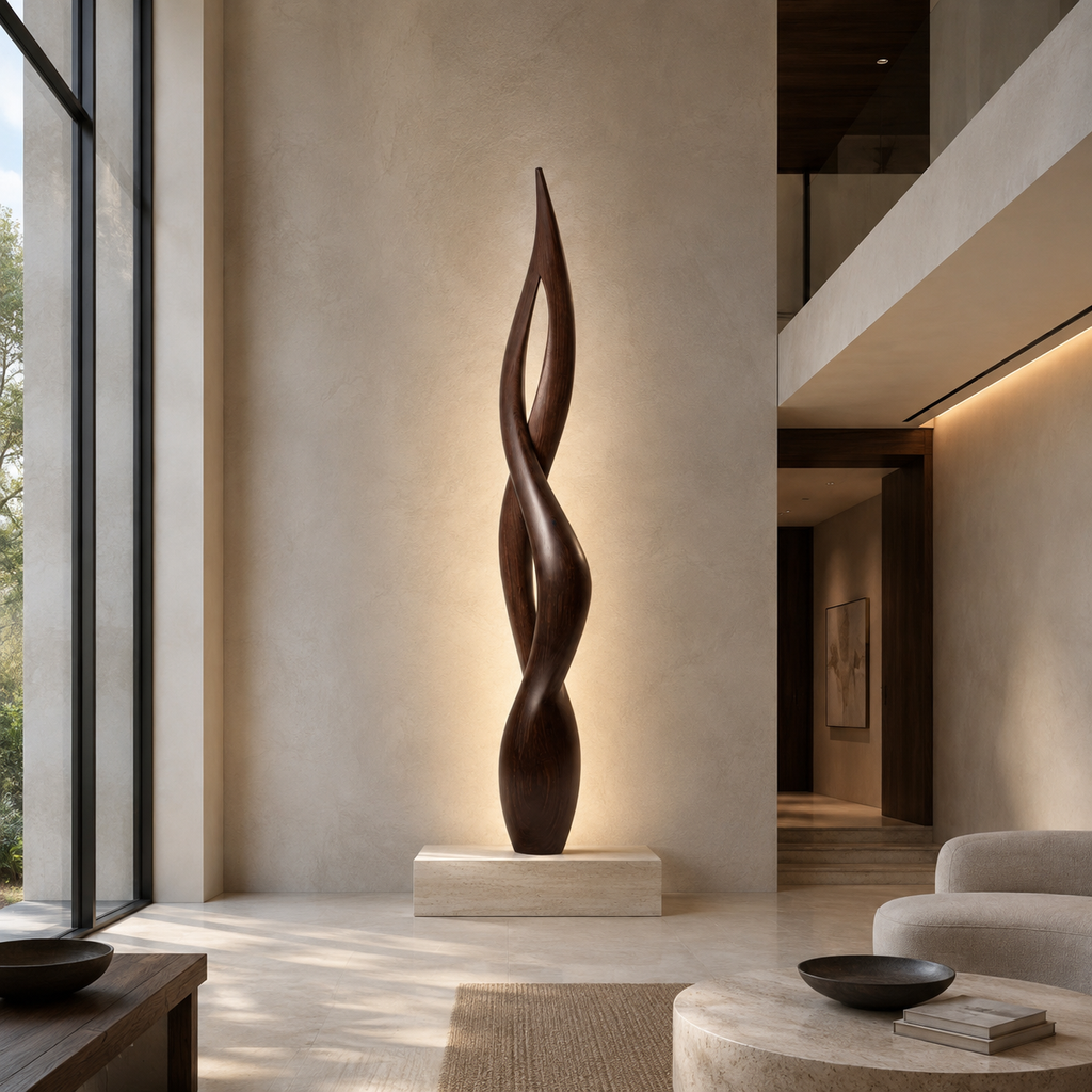 ARBYNART Twisted Flame Wood Sculpture