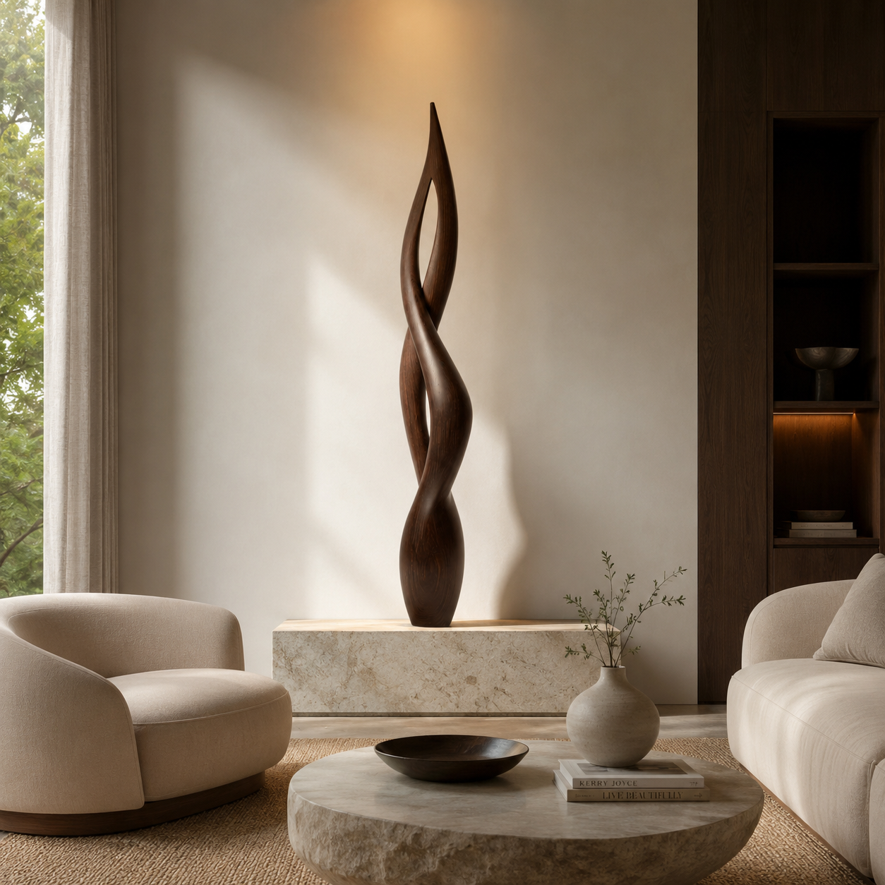 ARBYNART Twisted Flame Wood Sculpture