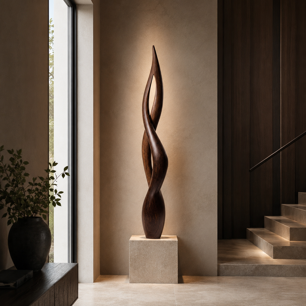 ARBYNART Twisted Flame Wood Sculpture