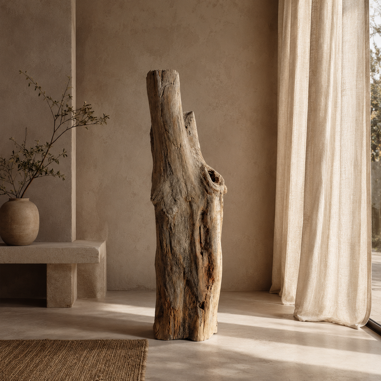 ARBYNART Weathered Driftwood Totem Sculpture