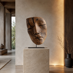 ARBYNART Weathered Guardian Face Sculpture
