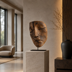 ARBYNART Weathered Guardian Face Sculpture