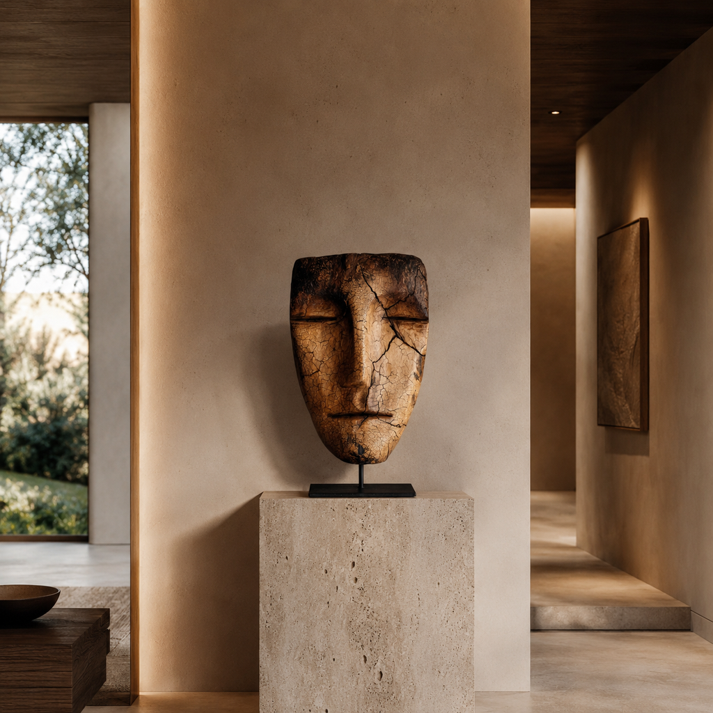 ARBYNART Weathered Serenity Face Sculpture