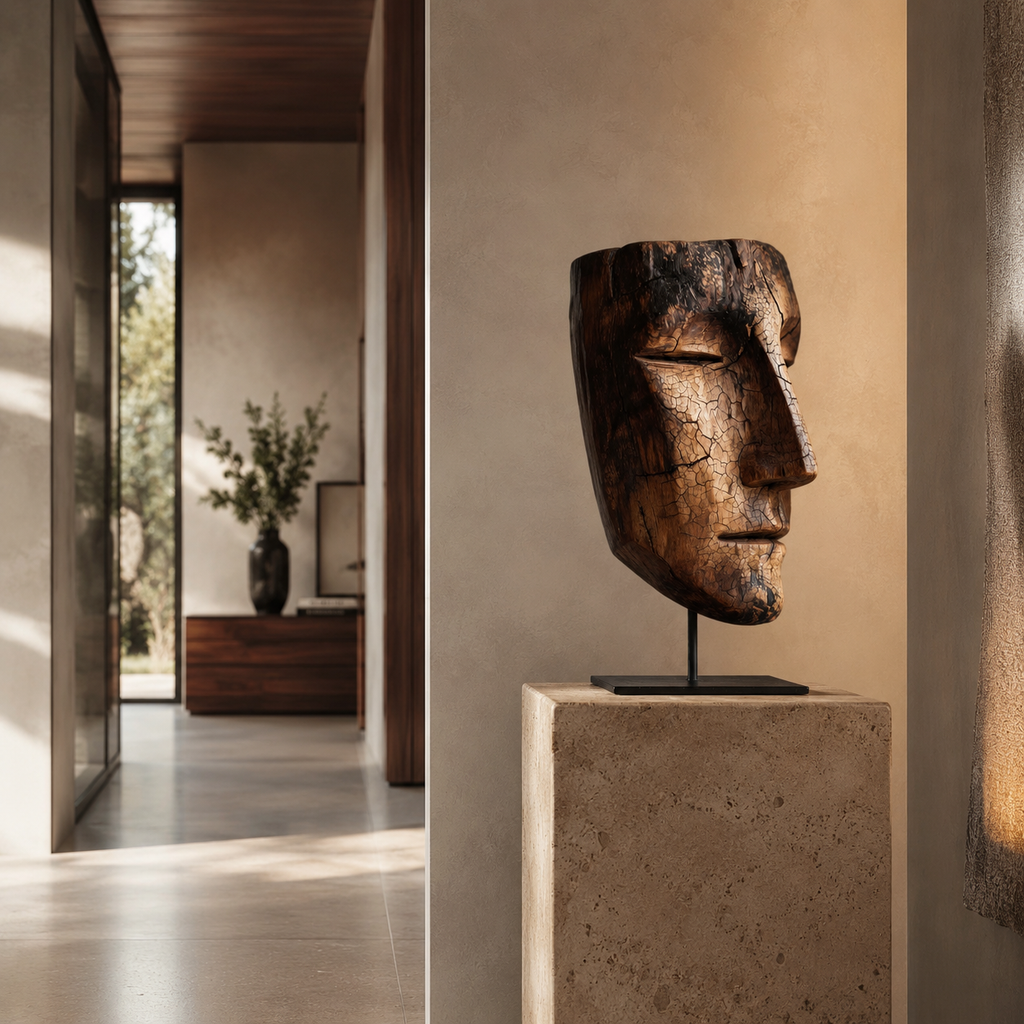 ARBYNART Weathered Serenity Face Sculpture